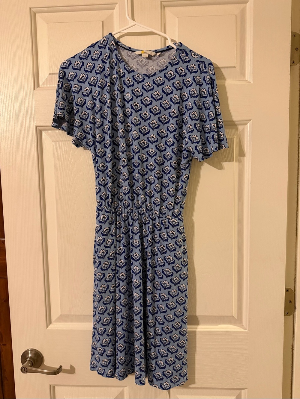 Biden Blue Floral Jersey Knit Dress - size 2